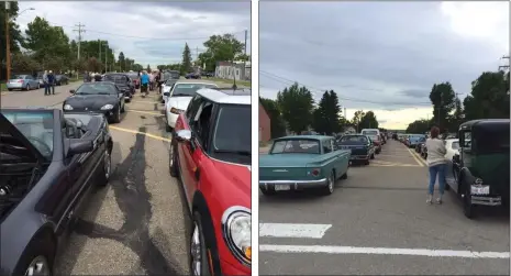  ?? Photo by Ron Booth Photo by Tracie Dawson ?? There were over 50 vehicles from across southwest Alberta which took part in the inaugural Magrath Summer Solstice Classic Car Parade