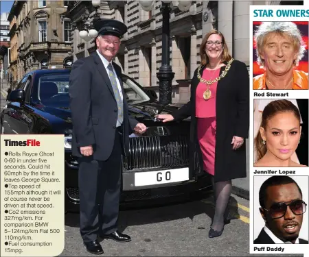  ??  ?? Lord Provost Eva Bolander with the Rolls-Royce, which has been gifted by an ‘anonymous donor’