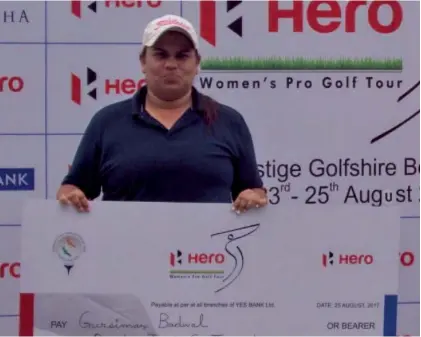  ??  ?? Gursimar Badwal poses with the winner’s cheque.