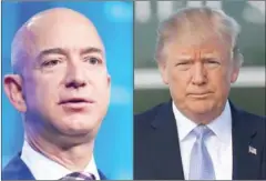  ??  ?? owner Jeff Bezos (left) and US President Donald Trump.