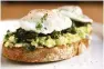  ??  ?? Poached eggs and kale on toast