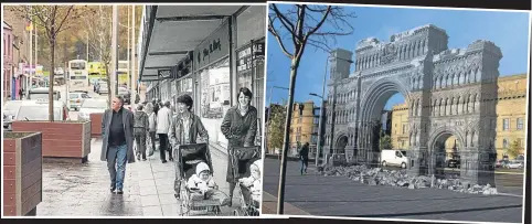  ??  ?? Lochee High Street The Royal Arch site at Dundee’s Waterfront.