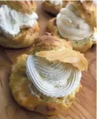  ?? DANIEL HIGGINS/USA TODAY NETWORK-WISCONSIN ?? More pastry bag practice would help duplicate the State Fair cream puff presentati­on, the author says.
