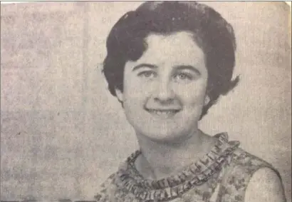  ??  ?? Miss Marie Gogan, Monasterbo­ice, a member of the Ardcath branch, who represente­d Meath in the national final of the Macra na Feirme ‘Queen of the Land’ 1967, with the event held in Tullamore. The winner receives £50 and a complete wardrobe of clothes....