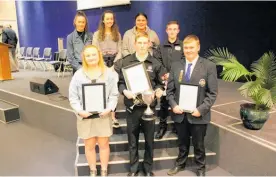  ??  ?? Wackrow Memorial Award winner Samuel Smith with the other Wackrow Award nominees after the ceremony in September 2019.