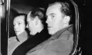  ??  ?? From left, Michael Pitt Rivers, Lord Montagu of Beaulieu and Peter Wildeblood leave court after being found guilty of gross indecency, London, 1954. Photograph: Keystone/ Getty Images