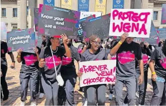  ?? Supplied ?? STUDENTS activists raising awareness at Wits University. |