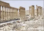  ?? RUSSIAN DEFENSE MILITARY PRESS SERVICE VIA AP ?? These are among the ancient ruins in Palmyra, Syria, the archaeolog­ical gem that Islamic State fighters reentered Saturday.