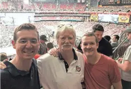  ?? PROVIDED BY JOEY KIEFFER ?? Andy Kieffer, Ken Kieffer and Joey Kieffer at the 2017 Final Four in Glendale. The three have been to the past 27 Final Fours.