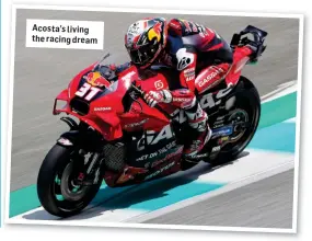  ?? ?? Acosta’s living the racing dream