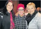  ??  ?? IN THE PINK: P!nk fans, from left, Lucretia Wright, Niqui Cloete-Barass and Bev Gaia have a blast at the "P!nk for Pink" show, in which Niqui performed last week at Elizabeth Place in Newton Park