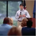  ??  ?? Ryan talks with workers during a question-and-answer session Friday at Inpro Corp. in Muskego.