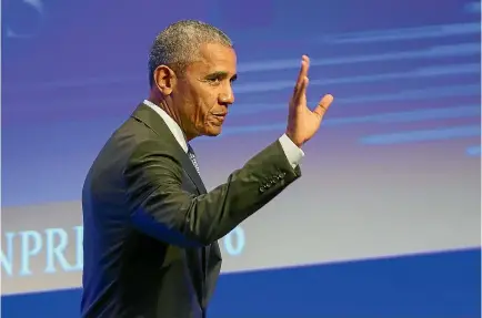  ?? ALEXANDER SCHEUBER/GETTY IMAGES ?? Former US president Barack Obama’s first visit to NZ will see him give a speech to business and community leaders.