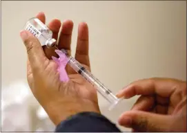  ?? ASSOCIATED PRESS FILE PHOTO ?? A nurse prepares a flu shot at the Salvation Army in Atlanta in February 2018.