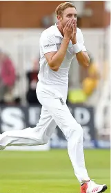  ??  ?? Oh my! Broad takes another Australian wicket at Trent Bridge in 2015