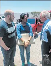  ?? OFFICE OF SEN. BOB CORKER ?? Sen. Bob Corker, R-Tenn., meets with Joshua Holt and his wife, Thamara Caleno, after their release Saturday by the Venezuelan government in Caracas.