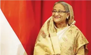  ??  ?? Sheikh Hasina, 72 anni, è alla guida del governo in Bangladesh ininterrot­tamente dal 2009