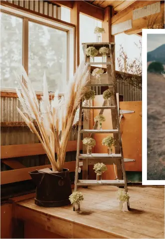  ??  ?? LEFT Rustic décor from Kate and Edward's wedding. See more on page 56. Image Sarah Clements Photograph­y.