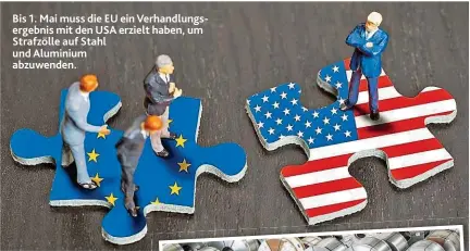  ??  ?? Bis 1. Mai muss die EU ein Verhandlun­gsergebnis mit den USA erzielt haben, um Strafzölle auf Stahl und Aluminium abzuwenden.