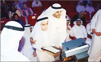  ??  ?? Info Minister Al-Jabri during the opening of KTV descriptiv­e video service.