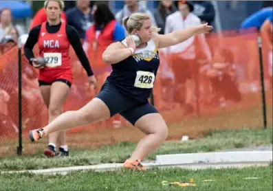  ?? Photo courtesy of Susan Patton ?? Shenango’s Emma Callahan has the third-best shot put throw in the country this year and the second best in WPIAL history.