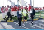  ?? — KUNA photos ?? KUWAIT: Kuwait’s Cancer Aware Nation holds a sports marathon on Thursday, titled “Your Health First,” at Jaber Al-Ahmad Stadium as part of the Colorectal Cancer Awareness Campaign.