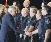  ?? REMIORZ/ CANADIAN PRESS
RYAN ?? Prime Minister Stephen Harper was at Pierre Elliott Trudeau Internatio­nal Airport in Montreal on Thursday to announce funds for the RCMP and the Canada Border Services Agency in the fight against terrorism.