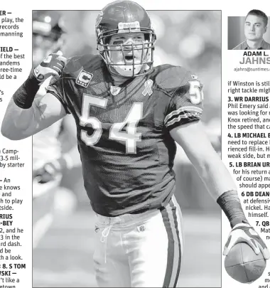  ?? | TOM CRUZE~SUN-TIMES ?? It remains to be seen if Brian Urlacher remains a Bear.