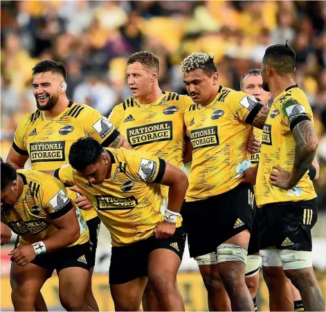  ?? GETTY IMAGES ?? The Blues and Hurricanes prepare to set a scrum during their Super Rugby game in Wellington last month. A localised version of the competitio­n appears the most logical way to resume top-level rugby, whenever the all-clear is given.