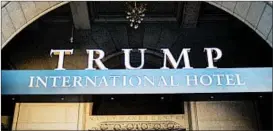  ?? PABLO MARTINEZ MONSIVAIS/AP ?? A judge denied efforts to halt proceeding­s in a case accusing the president of violating the emoluments clause. The case centers on the Trump downtown hotel in Washington.