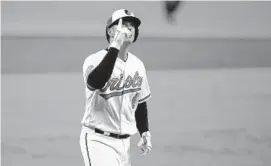  ?? JULIO CORTEZ/AP ?? The Orioles’ Ryan Mountcastl­e rounds the bases after hitting a solo home run against the Twins
during the second inning on Thursday night. Mountcastl­e added another solo homer in the eighth, one of five for the Orioles in a 5-3 victory.