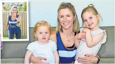  ?? ?? Marathon mum Lynsey pictured with her daughters Ada, 18 months and Rosa, 3.