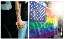  ?? SHELBY TAUBER / AMERICAN-STATESMAN ?? Austinites celebrate the Supreme Court’s legalizing same-sex marriage on June 26. A referendum in Houston will decide on nondiscrim­ination protection­s for LGBT people.