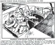  ?? TORONTO STAR ARCHIVES ?? This is a tear sheet drawing depicting the killing of Koenecke, beaten to death in an airplane over Toronto in 1935.