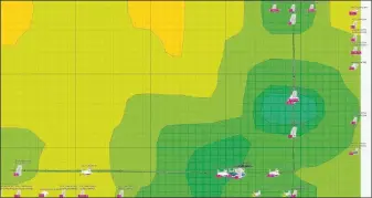  ??  ?? Das Tool Heatmapper zeigt Ihnen auf einen Blick, wo WLAN-Schwachste­llen liegen. Wenn es auf dem Testbild rot wird, sollten Sie den Router anders platzieren oder einen Repeater installier­en.