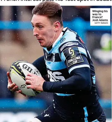  ?? GETTY IMAGES ?? Winging his way to France? Josh Adams