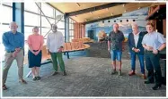  ?? ?? Instrument­al in the new terminal’s constructi­on were, from left, Paul Raven of Shelter Architects, airport operations manager Kim Gard, the Taupō Airport Authority’s Chris Johnston, Trevor Watts of Watts Constructi­on, mayor David Trewavas, and airport acting general manager Wayne Wootton.