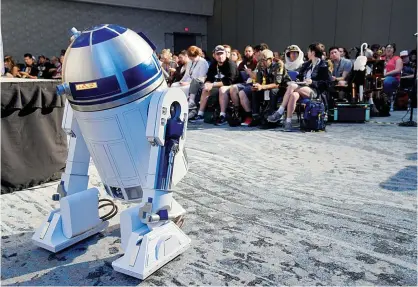  ??  ?? CALIFORNIA: Star Wars robot character R2-D2 stands in front of the audience at the Princess Leia Star Wars Fan Club Tribute Presentati­on during the 2017 Comic-Con Internatio­nal in San Diego, California. —AP
