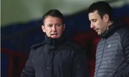  ?? Photograph: MatchDay Images Limited/DW/Alamy ?? Dougie Freedman (left) is in high demand thanks to his work at Selhurst Park.