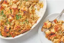  ?? CHRISTOPHE­R TESTANI/THE NEW YORK TIMES ?? Golden caramelize­d onions and mushrooms are the building blocks of this vegetarian stuffing inspired by French onion soup.