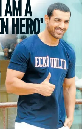  ?? PHOTO: YOGEN SHAH ?? John Abraham has had two big hits in 2018, and is now shooting for Batla House