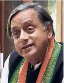  ?? ?? SHASHI THAROOR . After filing his nomination papers, he held a press conference to stress that he represente­d change.