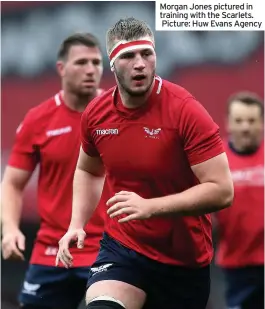  ??  ?? Morgan Jones pictured in training with the Scarlets. Picture: Huw Evans Agency