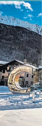  ??  ?? ● Courmayeur in the Italian Alps is well worth exploring, above, and ski novice Laura on the slopes at Scuola di sci Monte Bianco ski school, inset