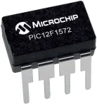 ??  ?? You might be more used to processors having hundreds of connection­s or more, but this tiny eight-pin PIC chip is a processor with on-chip memory and I/O.