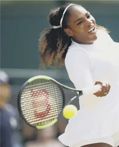  ??  ?? 0 Serena Williams plays a forehand return during her semi-final win over Julia Goerges. The American now faces another German, Angelique Kerber, in the final.