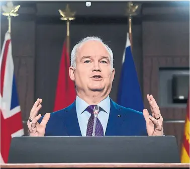  ?? SEAN KILPATRICK THE CANADIAN PRESS ?? Conservati­ve Leader Erin O’Toole’s fortunes may turn on how well he navigates the churning waters around Canada’s middle, whether that be the middle class or the centre of the political spectrum, Susan Delacourt writes.