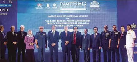  ?? PIC BY MUHD ZAABA ZAKERIA ?? Deputy Prime Minister Datuk Seri Dr Ahmad Zahid Hamidi at the launch of the Internatio­nal Exhibition on National Security Asia 2018 in Kuala Lumpur yesterday.