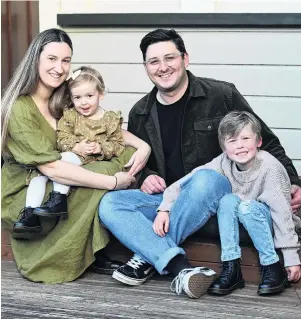  ?? PHOTO: LINDA ROBERTSON ?? To the rescue . . . Mosgiel resident Bradley Stratton, pictured with wife Jessica and children Maisie (22 months) and Otis (5), credits Mrs Stratton’s knowledge of CPR with saving him after a cardiac arrest that emergency service workers were amazed he survived.