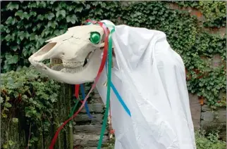  ??  ?? WEIRD: In Wales, people celebrate by putting a sheet over their bodies and walking around with a horse’s skull on a stick.CATALONIA: Poop log: